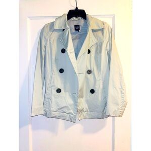 GAP Double Breasted Baby Blue Jacket Trench XS